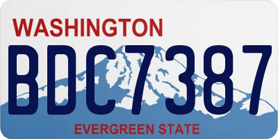 WA license plate BDC7387