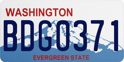 WA license plate BDG0371