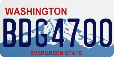 WA license plate BDG4700