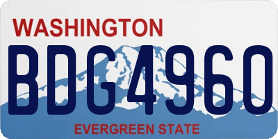 WA license plate BDG4960