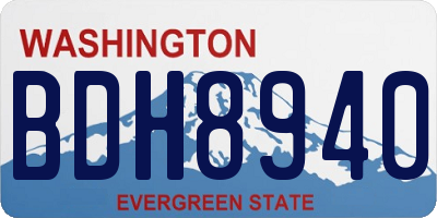 WA license plate BDH8940