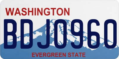 WA license plate BDJ0960