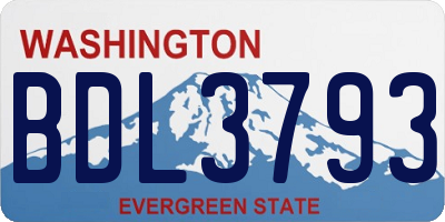 WA license plate BDL3793