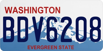 WA license plate BDV6208