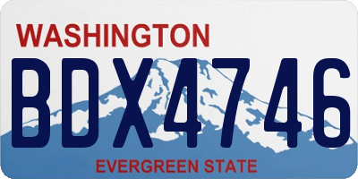 WA license plate BDX4746