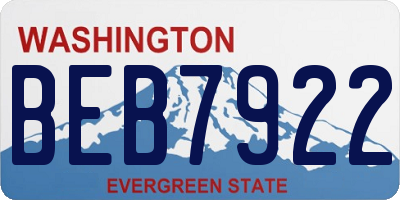 WA license plate BEB7922