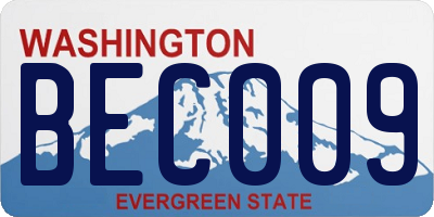 WA license plate BEC009