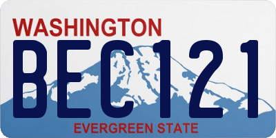 WA license plate BEC121