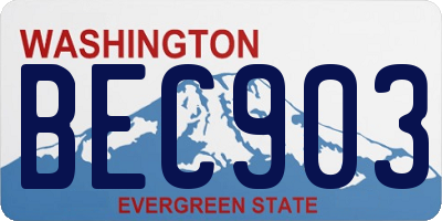 WA license plate BEC903