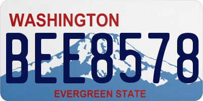 WA license plate BEE8578