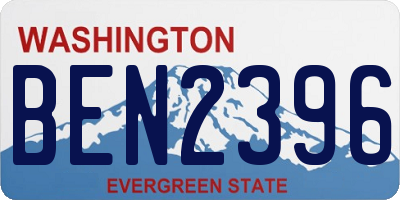 WA license plate BEN2396