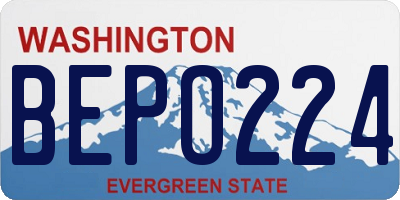 WA license plate BEPO224