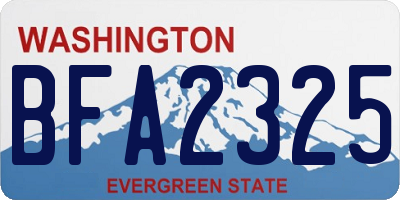 WA license plate BFA2325