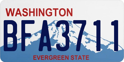 WA license plate BFA3711