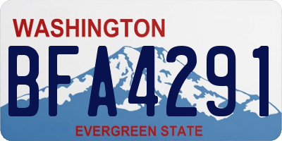 WA license plate BFA4291