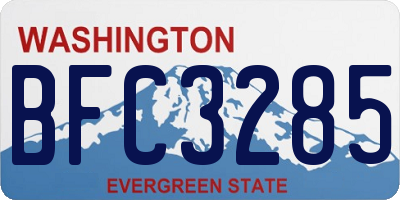 WA license plate BFC3285