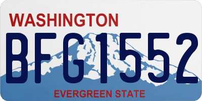 WA license plate BFG1552