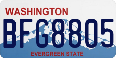 WA license plate BFG8805