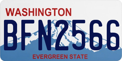 WA license plate BFN2566