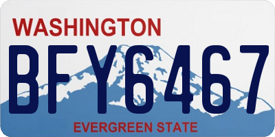 WA license plate BFY6467