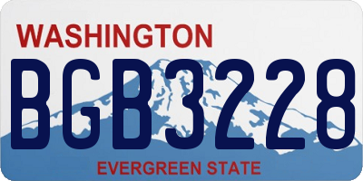 WA license plate BGB3228