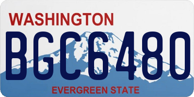 WA license plate BGC6480