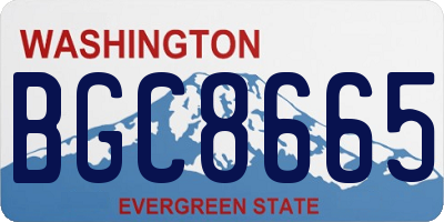 WA license plate BGC8665