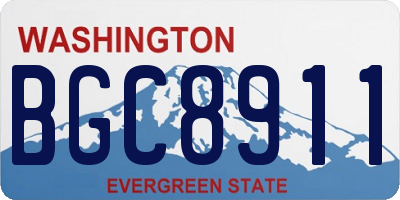 WA license plate BGC8911