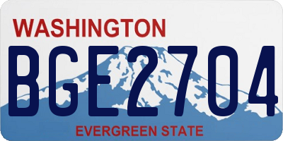 WA license plate BGE2704