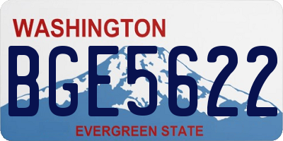 WA license plate BGE5622