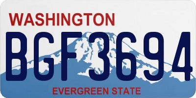 WA license plate BGF3694