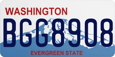 WA license plate BGG8908