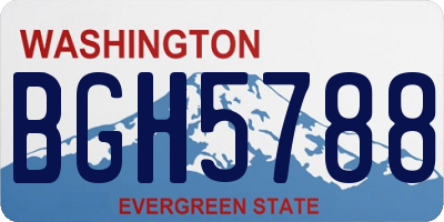 WA license plate BGH5788