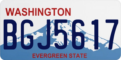 WA license plate BGJ5617