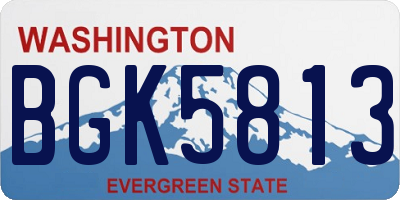 WA license plate BGK5813