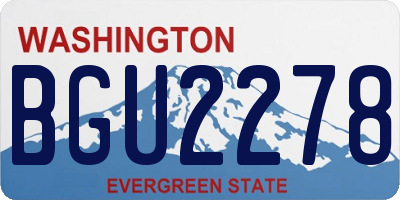 WA license plate BGU2278