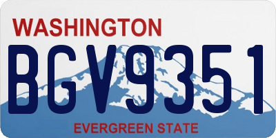 WA license plate BGV9351