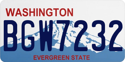 WA license plate BGW7232