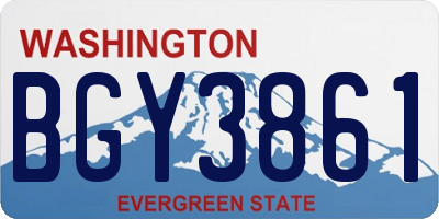 WA license plate BGY3861