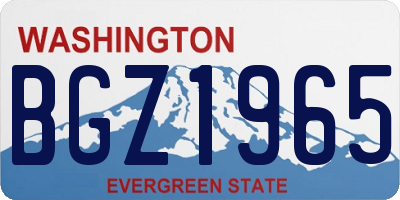 WA license plate BGZ1965