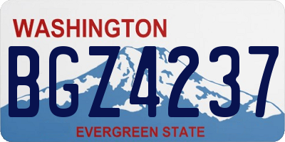 WA license plate BGZ4237