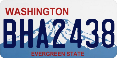 WA license plate BHA2438