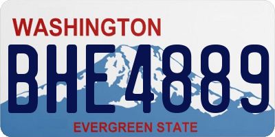 WA license plate BHE4889