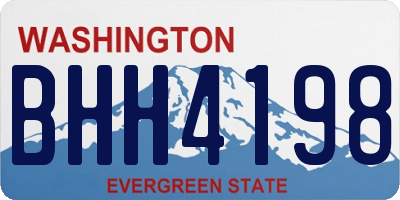 WA license plate BHH4198