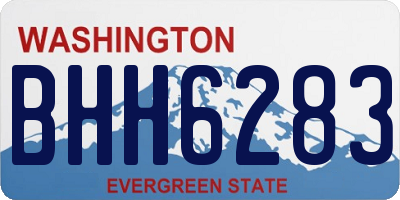 WA license plate BHH6283