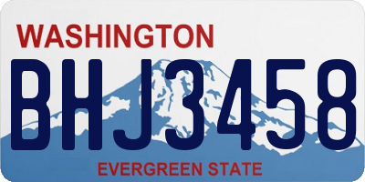 WA license plate BHJ3458