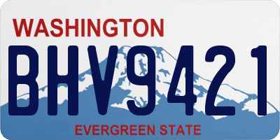 WA license plate BHV9421