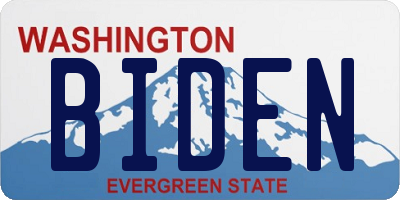 WA license plate BIDEN