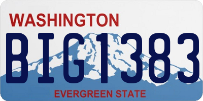 WA license plate BIG1383