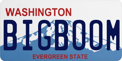 WA license plate BIGBOOM